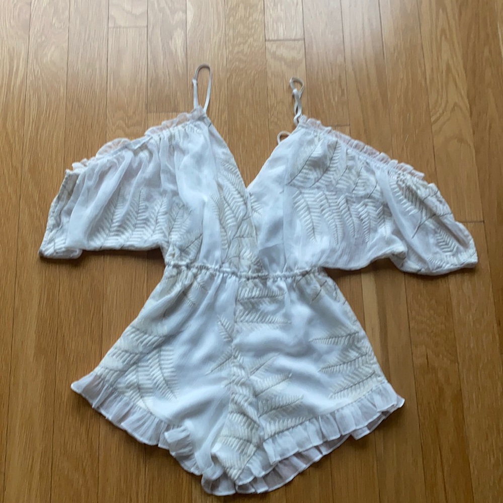 White off the shoulder romper